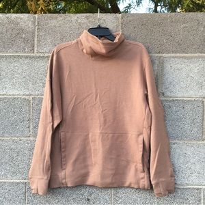 Nike Men’s Dri-fit Standard Fit Funnel Neck Long Sleeve Desert Dust Size Small